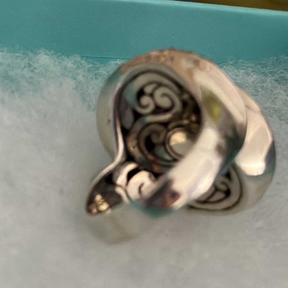 18k Yellow Gold BALINESE SWIRL RING artisan Yellow Gold Silver 925 Scroll ring - Picture 9 of 16